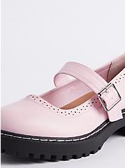 Mary Jane Flat - Faux Leather Pink (WW), PINK, alternate