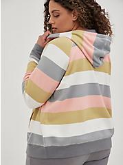 Plus Size Zip Hoodie - Super Soft Fleece Multi Stripe, GREEN, alternate
