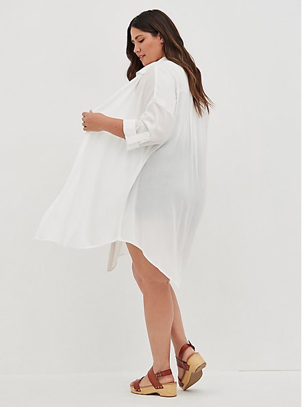 Shirt Kimono - Crinkle Gauze White, WHITE, alternate