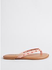 Studded Flip Flop - Faux Leather Coral (WW), CORAL, alternate