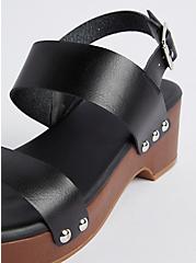 Block Heel Shoe - Faux Leather Black (WW), BLACK, alternate