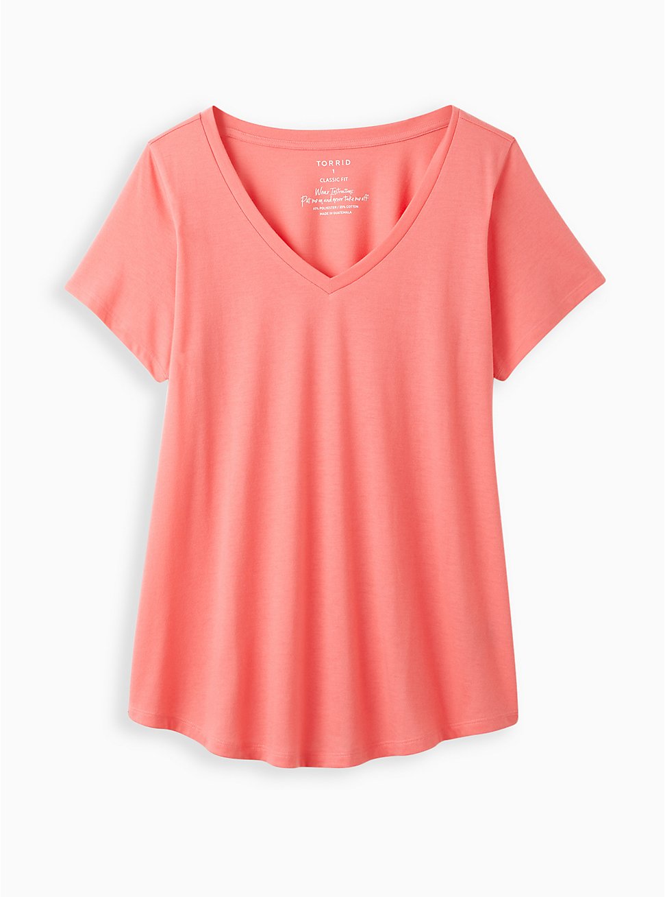 Plus Size Girlfriend Tee - Signature Jersey Coral, CORAL, hi-res