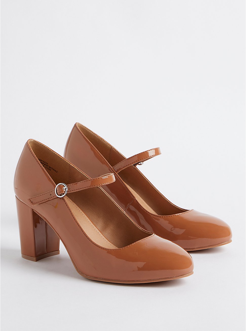Mary Jane Pump - Patent Leather Brown Blush (WW), BROWN, hi-res