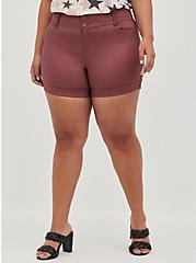 Plus Size 5 Inch Stretch Sateen Mid-Rise Short, GINGER, alternate