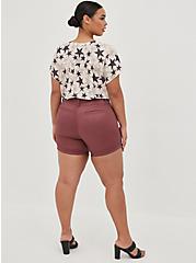 Plus Size 5 Inch Stretch Sateen Mid-Rise Short, GINGER, alternate