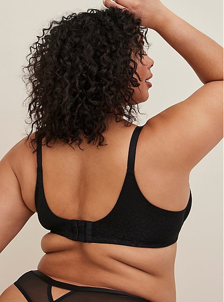 Plus Size Simply Spacer T-Shirt Bra - Leopard Black with 360° Back Smoothing™ , RICH BLACK, alternate
