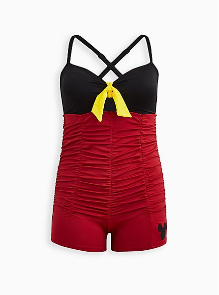 Tie Front Romper - Disney Mickey Mouse, RED  BLACK, hi-res