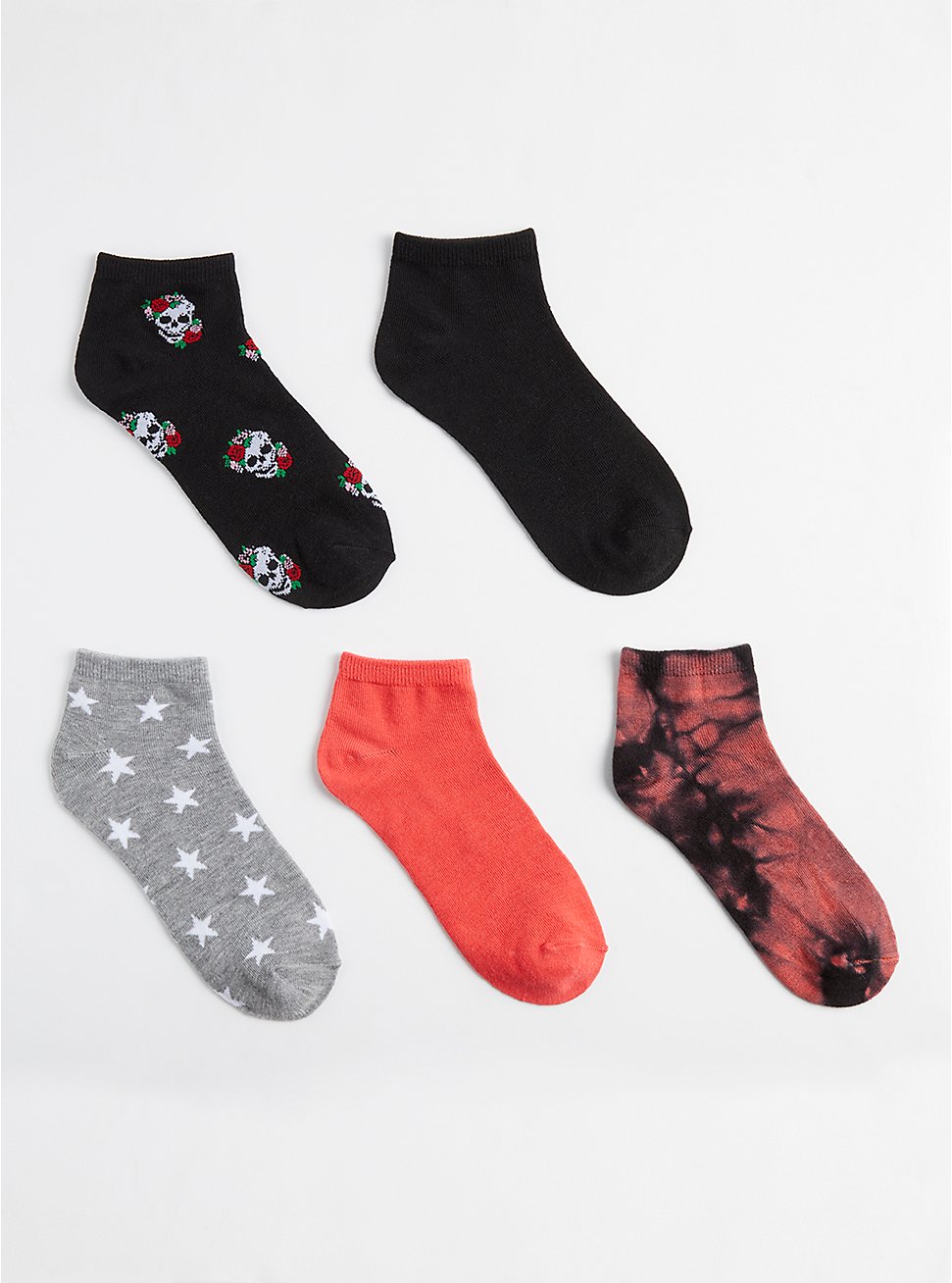 Lowcut Socks 5 Pack- Stars Skulls Tie Dye, MULTI, hi-res