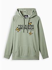 #TorridStrong Pullover Hoodie - Maya Angelou Enough Green, LILY ASHES, hi-res