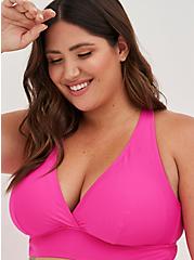 Plus Size Triangle Swim Top - Bright Pink, PINK GLO, alternate