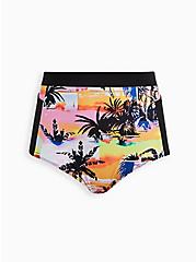 Plus Size Active Swim Ultra-High Waist Brief with Pockets - Palms Print, PHOTOGRAPHIC MEMORY: BLACK, hi-res
