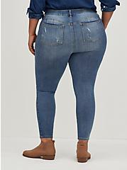 Plus Size Bombshell Skinny Premium Stretch High-Rise Destructed Jean, TIDES, alternate