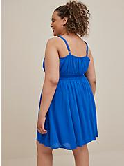 Mini Gauze Smocked Waist Dress, NAUTICAL BLUE BLUE, alternate