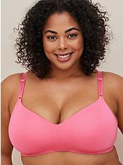 Plus Size Lightly Lined Everyday Wire-free Bra -Microfiber Pink with 360° Back Smoothing™, FANDANGO PINK: PINK, alternate