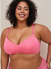 Plus Size Lightly Lined Everyday Wire-free Bra -Microfiber Pink with 360° Back Smoothing™, FANDANGO PINK: PINK, hi-res