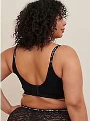 Lightly Lined Longline Wire-Free Bra - Lace Black With 360° Back Smoothing™, RICH BLACK, alternate