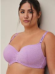 Lightly Lined Full Coverage Balconette Bra - Lace Purple with 360° Back Smoothing™, LILAC, hi-res