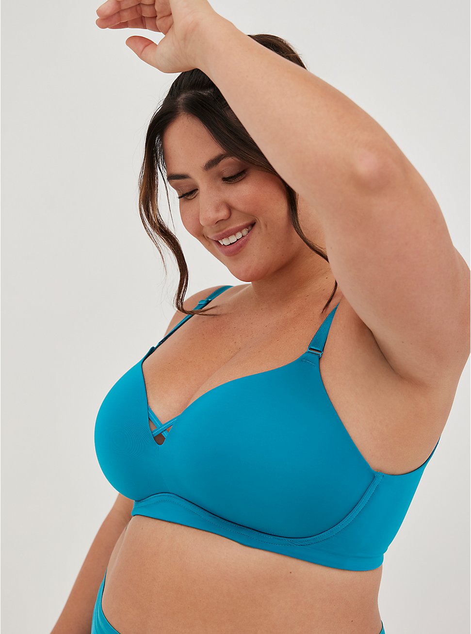 Push-Up Wire-Free Bra - Microfiber Blue with 360° Back Smoothing™ , ENAMEL BLUE, hi-res