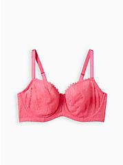 Plus Size Unlined Balconette Bra - Lace Pink, FANDANGO PINK: PINK, hi-res