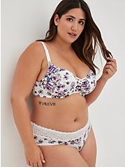Push-Up Plunge XO Bra - Lilac Floral Purple with 360° Back Smoothing™, WATERCOLOR EXPLOSION FLORAL:BRIGHT WHITE, alternate