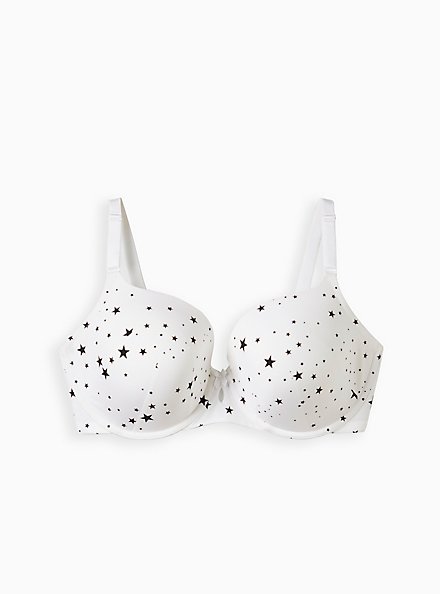 Plus Size Lightly Lined T-Shirt Bra - Stars White with 360° Back Smoothing™, STAR CLUSTERS, hi-res