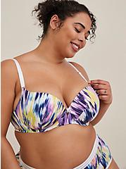 Plus Size Lightly Lined T-Shirt Bra - Microfiber Ikat with 360° Back Smoothing™, WATERFALL IKAT: WHITE, alternate