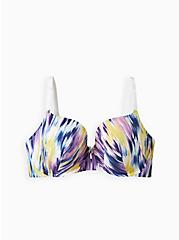 Plus Size Lightly Lined T-Shirt Bra - Microfiber Ikat with 360° Back Smoothing™, WATERFALL IKAT: WHITE, hi-res