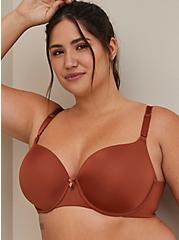Plus Size True Tone Lightly Lined T-Shirt 360 Back Smoothing Bra - Microfiber Toffee, TOFFEE BROWN, hi-res