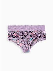 Wide Lace Trim Cheeky Panty - Second Skin Purple , EVERYTHING TATTOO: PURPLE, hi-res