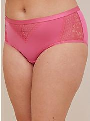 Cheeky Panty - Microfiber & Lace Pink, , alternate