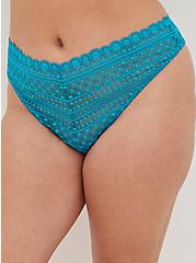 Thong Panty - Dotted Lace Blue, ENAMEL BLUE, alternate