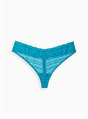 Thong Panty - Dotted Lace Blue, ENAMEL BLUE, hi-res