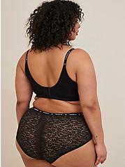 Plus Size Logo Brief Panty - 4-Way Stretch Lace Black, RICH BLACK, alternate