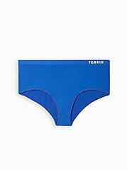 Plus Size Active Microfiber Mid-Rise Cheeky Logo Panty, SURF THE WEB BLUE, hi-res