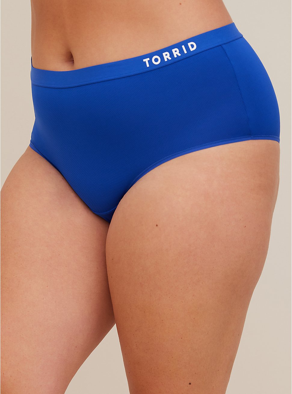 Active Microfiber Mid-Rise Cheeky Logo Panty, SURF THE WEB BLUE, hi-res