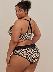Plus Size Wide Lace Trim XO Hipster Panty - Second Skin Leopard, FRIDA LEOPARD: BLACK, alternate