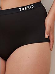 Plus Size Torrid Logo Active Boyshort Panty - Microfiber Black, RICH BLACK, alternate