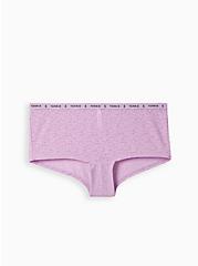 Plus Size Logo Boyshort Panty - 4-Way Stretch Lace Lilac , LILAC, hi-res