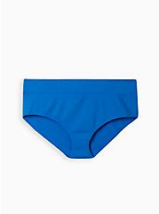 Plus Size Seamless Ribbed Mid-Rise Hipster Panty, NAUTICAL BLUE BLUE, hi-res