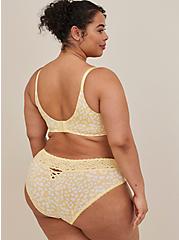 Plus Size Wide Lace XO Back Hipster Panty - Microfiber Leopard Yellow, REAL DEAL LEO, hi-res