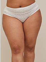 Plus Size Hipster Panty - 4-Way Stretch Lace White, CLOUD DANCER, alternate