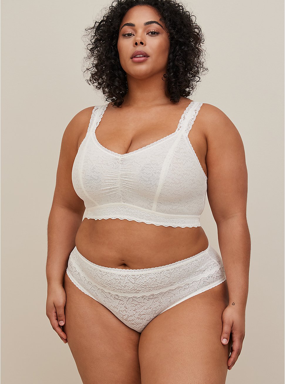 Plus Size Hipster Panty - 4-Way Stretch Lace White, CLOUD DANCER, hi-res