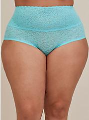 Plus Size Brief Panty - 4-Way Stretch Lace Blue , BLUE RADIANCE, alternate