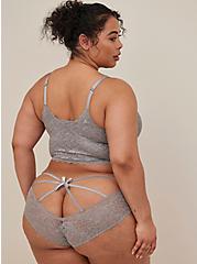 Plus Size Cage Back Hipster Panty - Lace Silver, SILVER FILAGREE, alternate