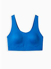Plus Size Scoop Neck Bralette - Seamless Rib Knit Blue, NAUTICAL BLUE: BLUE, hi-res