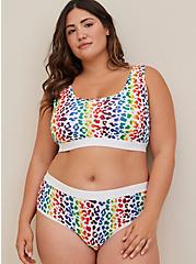 Plus Size Always Proud Scoop Cotton Bralette - Leopard Rainbow, REAL DEAL LEO: WHITE, alternate