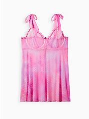 Plus Size Underwire Unlined Ruffle Trim Babydoll - Pink, SOFT CLOUD WASH PINK, hi-res
