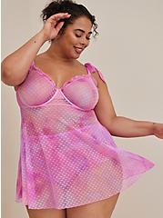 Underwire Unlined Ruffle Trim Babydoll - Pink, SOFT CLOUD WASH: PINK, hi-res