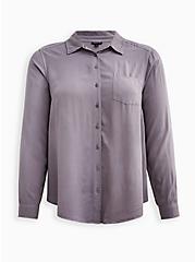 Button Down Shirt - Twill Grey, GREY, hi-res