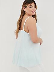 Plus Size Fit & Flare Cami - Textured Stretch Rayon Light Blue, LIGHT BLUE, alternate
